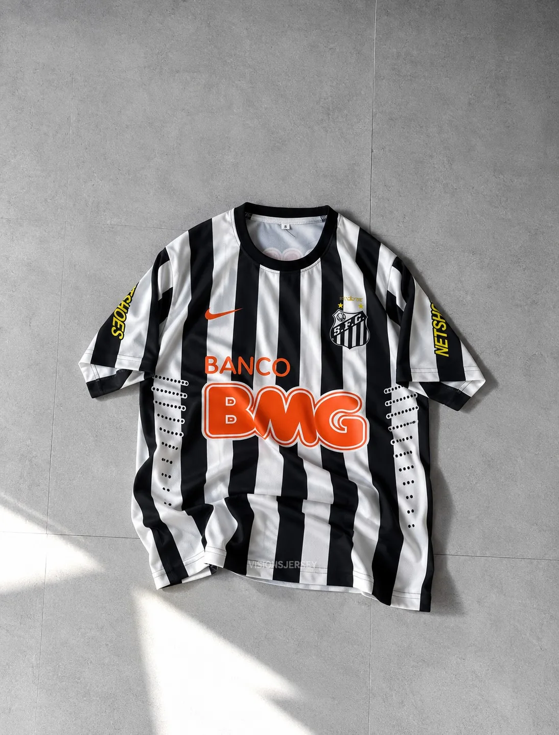 Neymar Santos 2012 Black White Sleeeve Retro Jersey