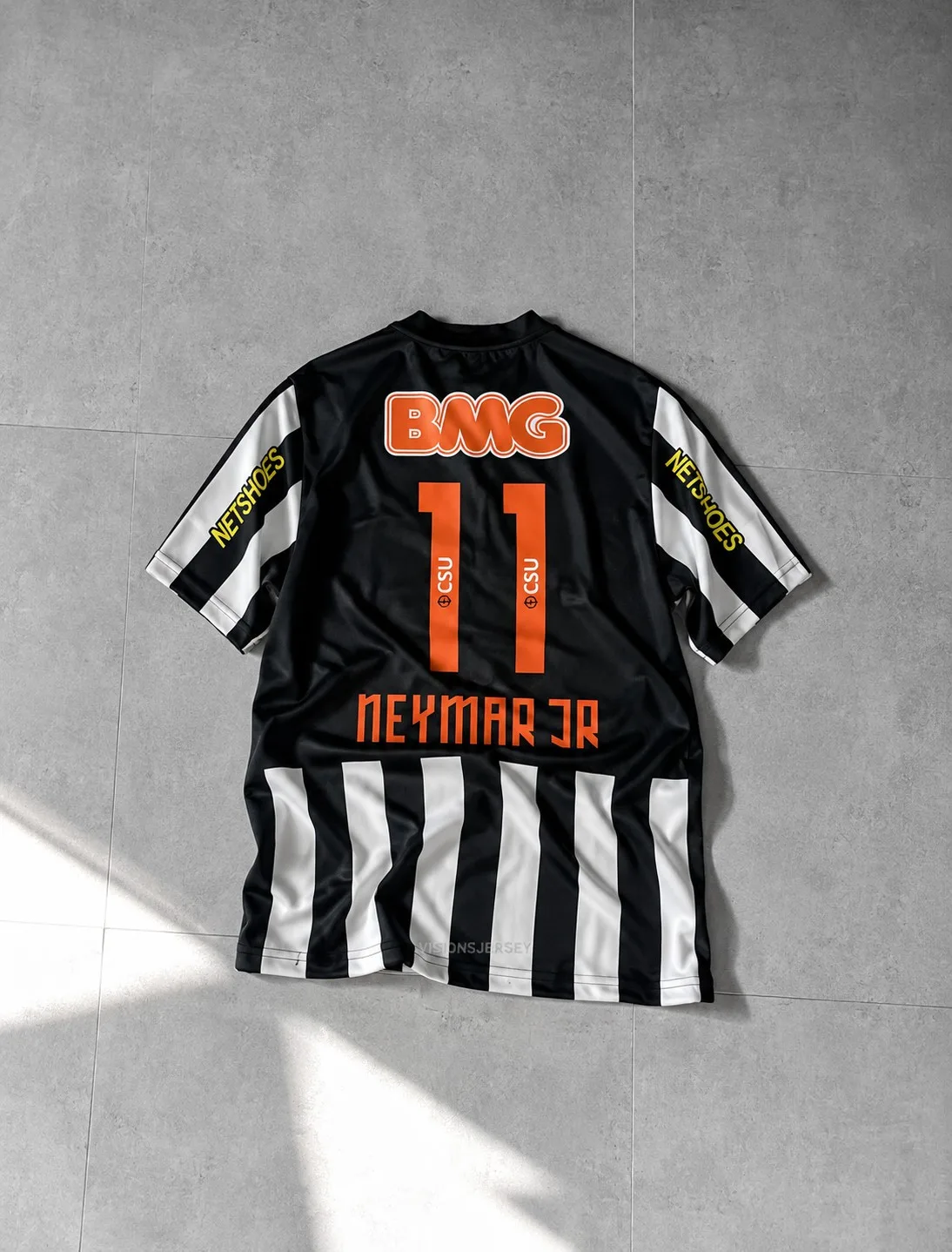 Neymar Santos 2012 Black White Sleeeve Retro Jersey – photo 2