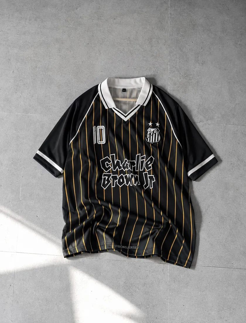 Neymar Santos Charlie Brown Black Jersey